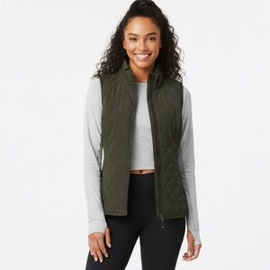 Athleta Upside Olive Green Quilted Vest